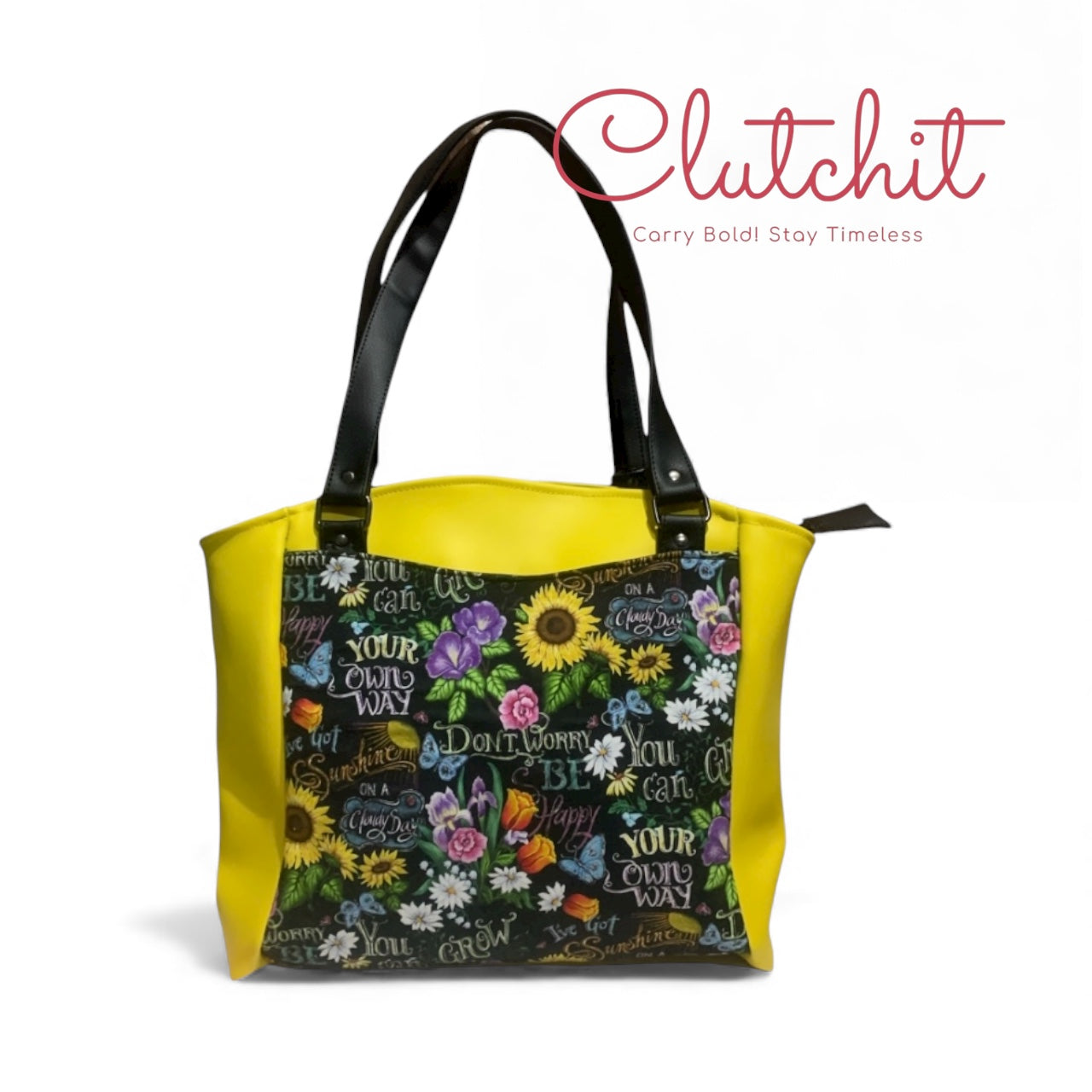 Clutchit Bloom Bright Tote Bag – Yellow Floral Inspiration
