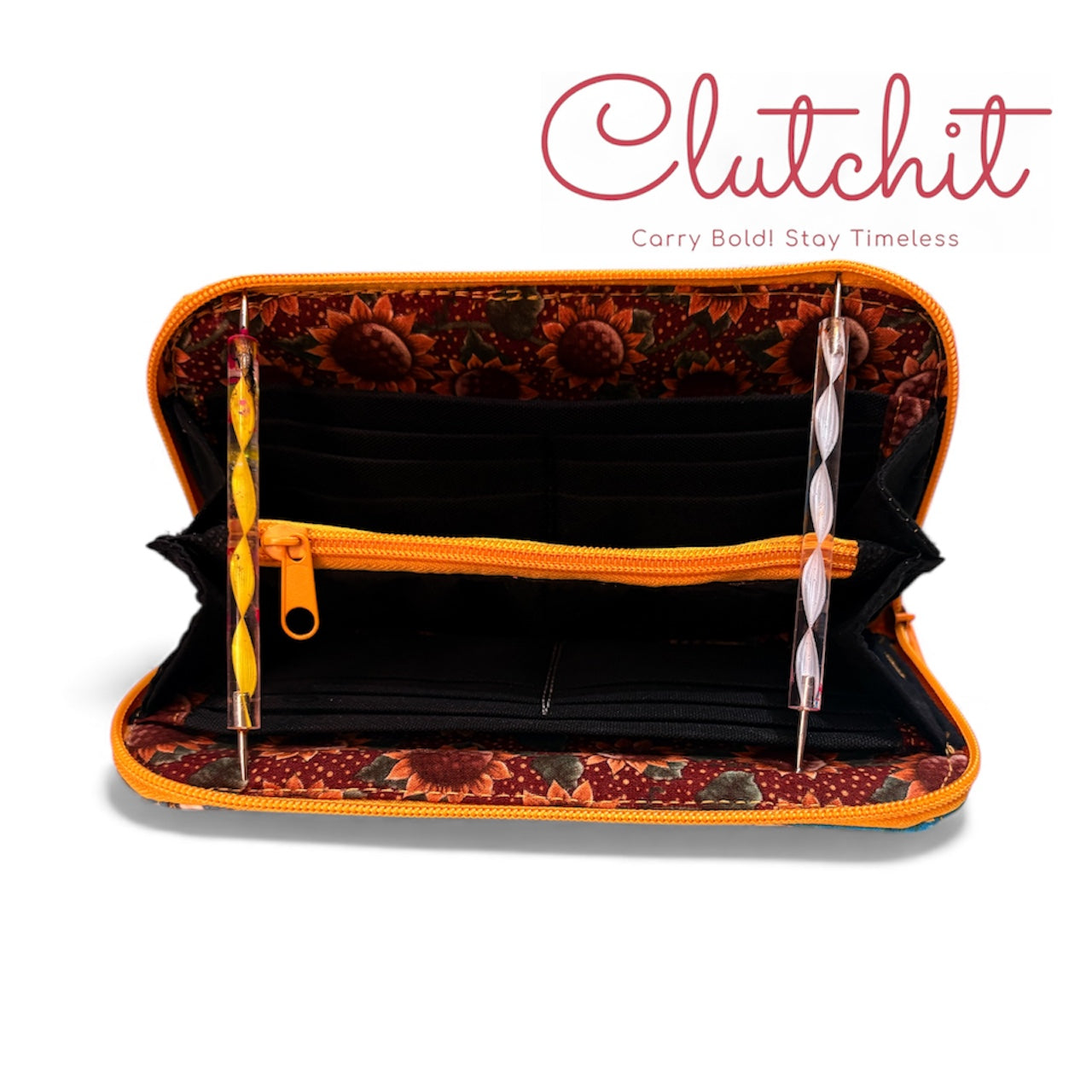 Sunflower zip around wallet