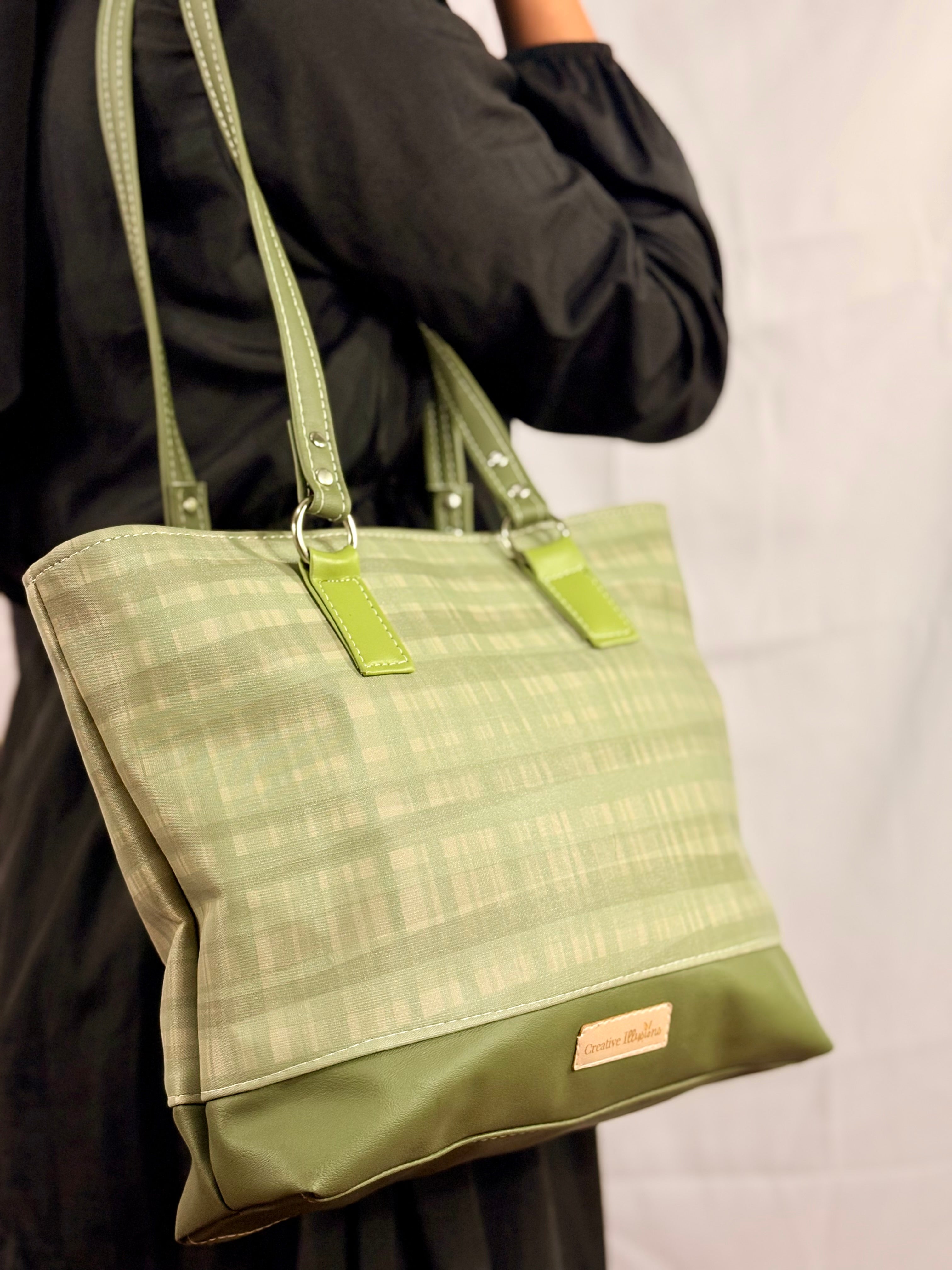 Green Shimmer Tote -       Available for Custom Order in any Colour