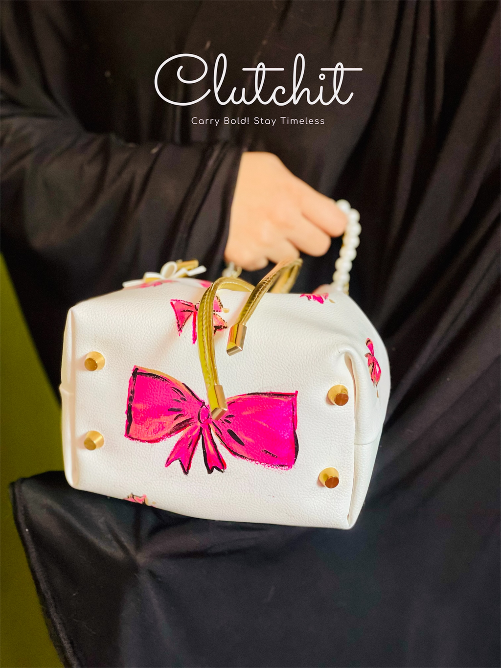 Clutch It-Bow Charm Mini Bucket Bag