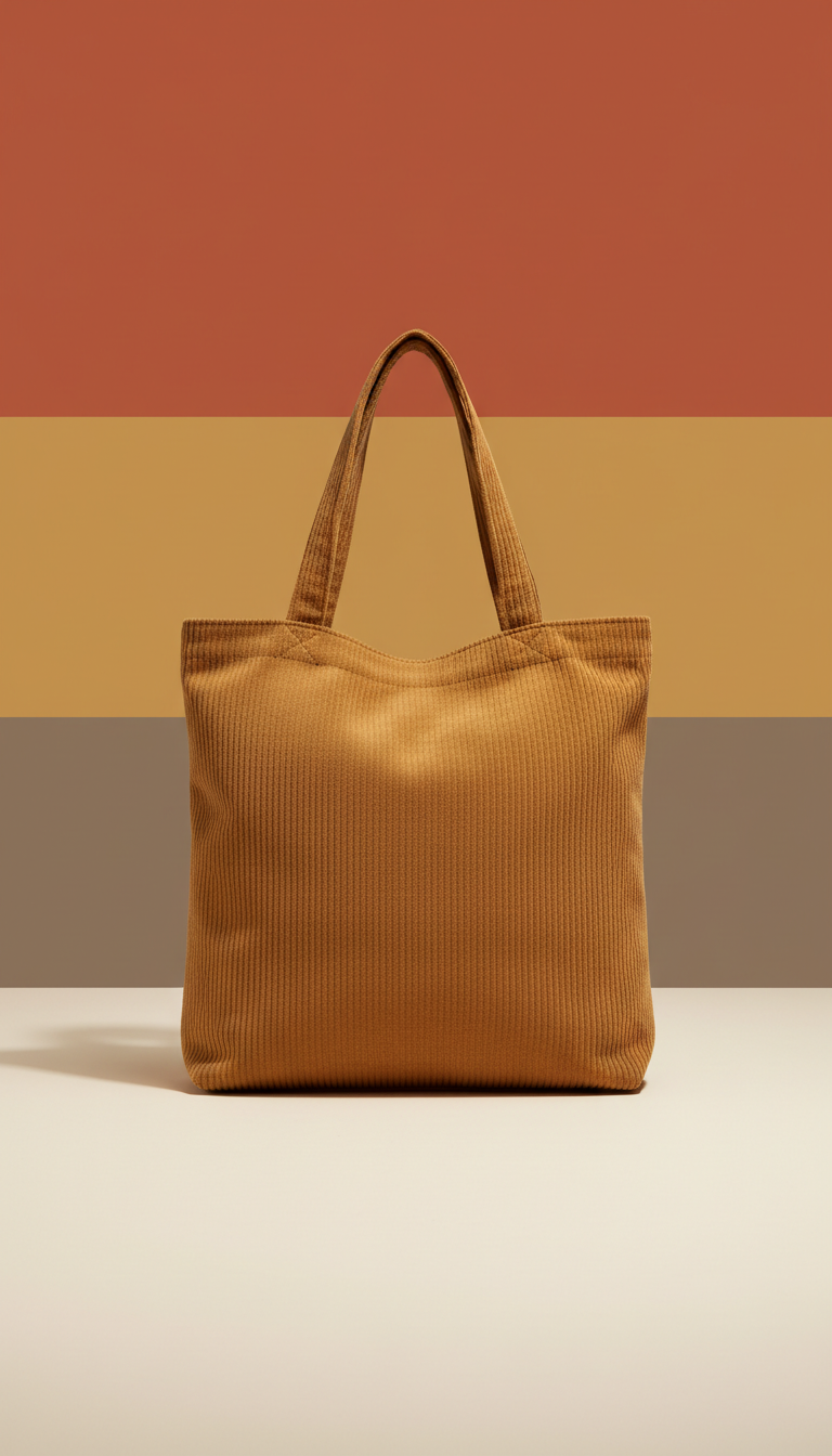 Corduroy tote in golden morn color